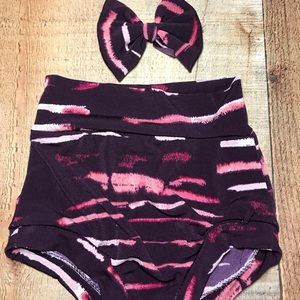 6/9 months bummies with matching hair bow